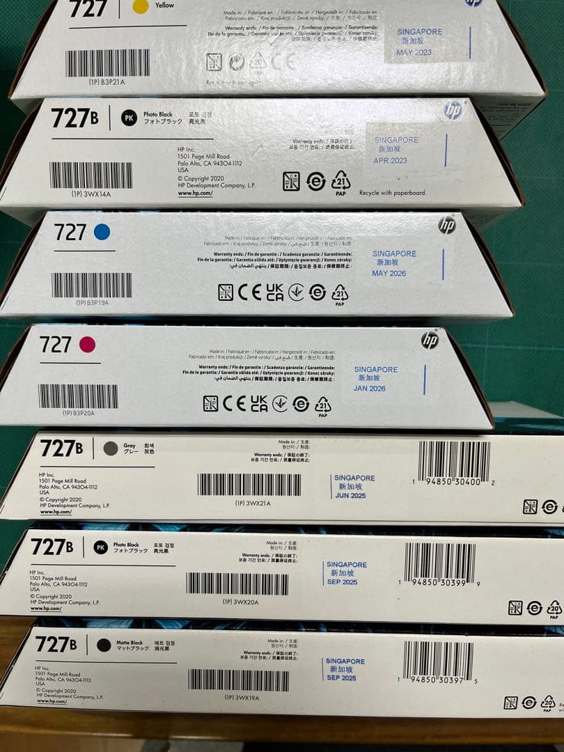 HP 727B インクカートリッジ ７個セット