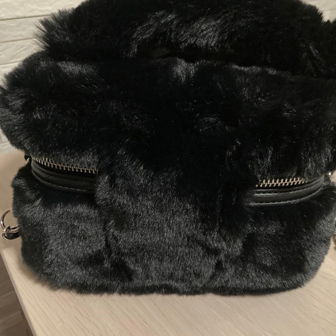 ダーリッチ フェイクファーショルダーミニバッグ　ブラック　新品未使用　黒