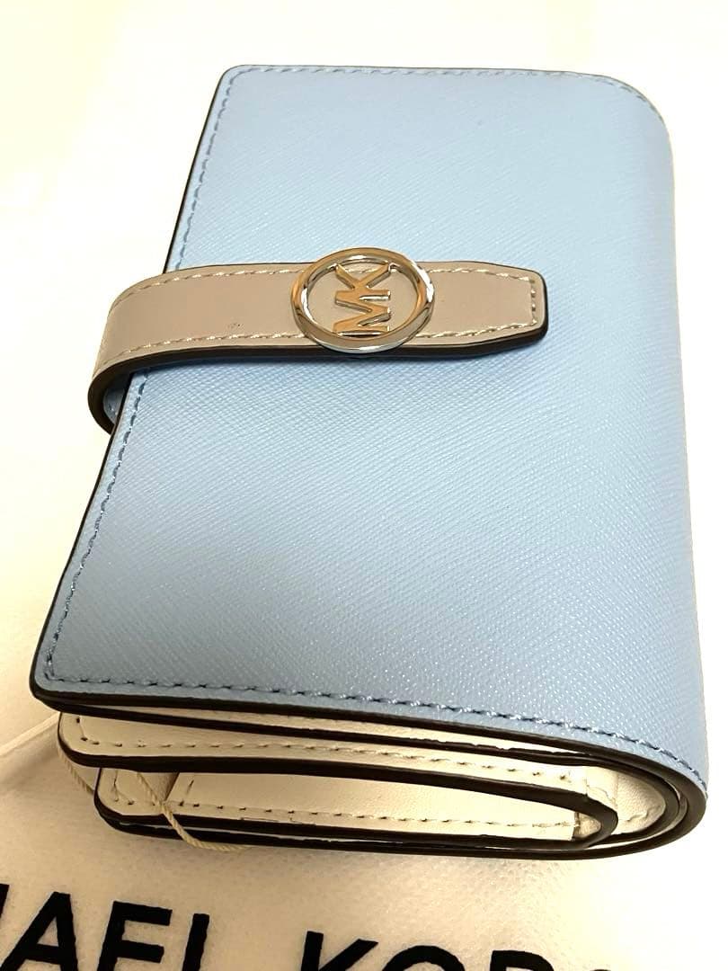 【新品タグ付き】 MICHAEL KORS マイケルコース 二つ折り財布 ブルー