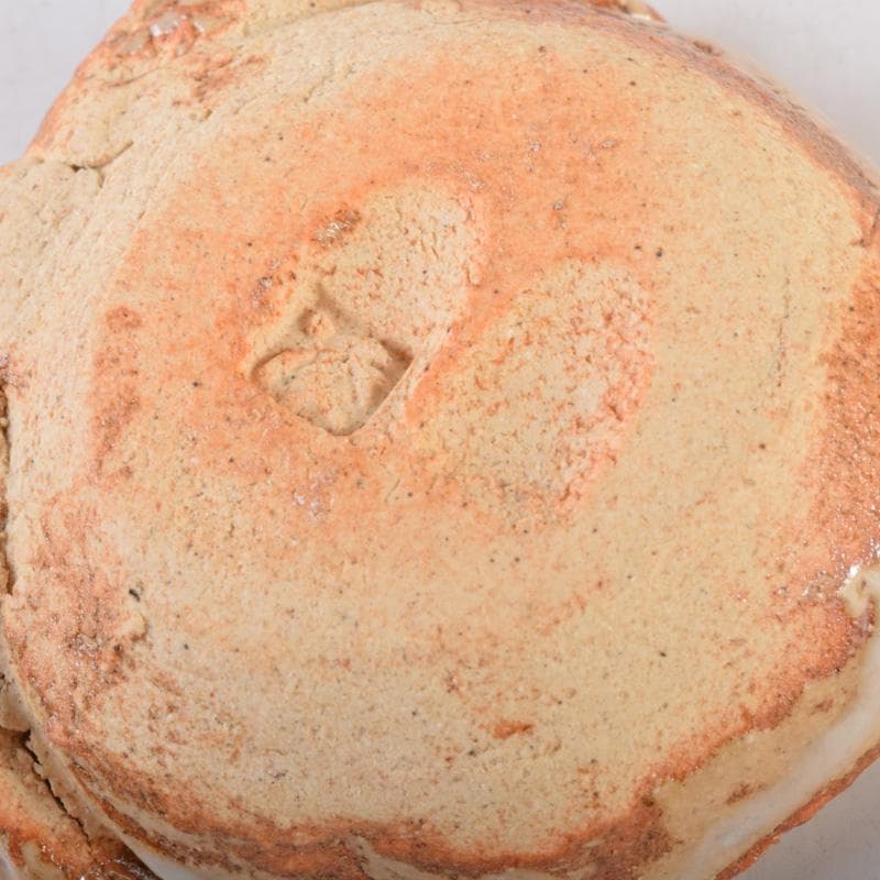 茶道具　萩焼　凌雲窯　小久保凌雲作　桃形　香合　共箱　V　8101