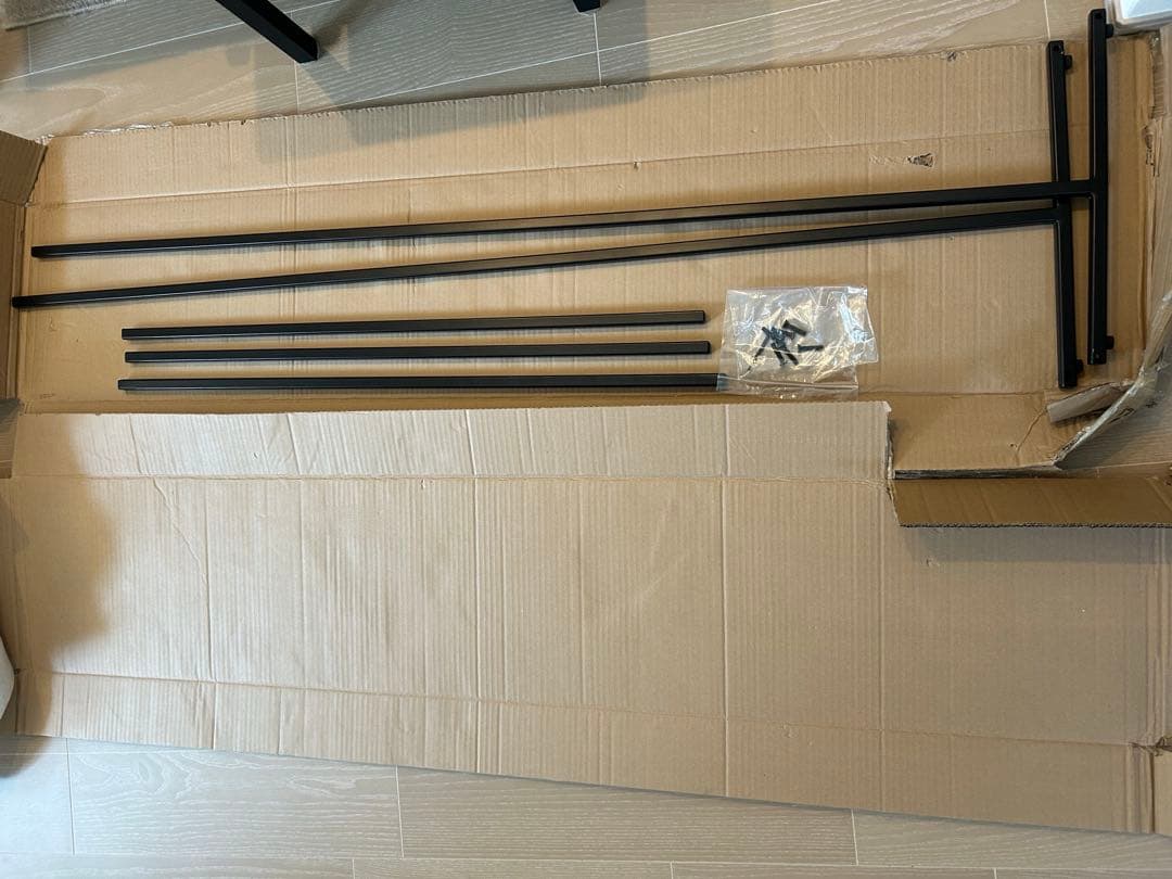 KANADEMONO シンプル アイアン ハンガーラック　Black　W90cm