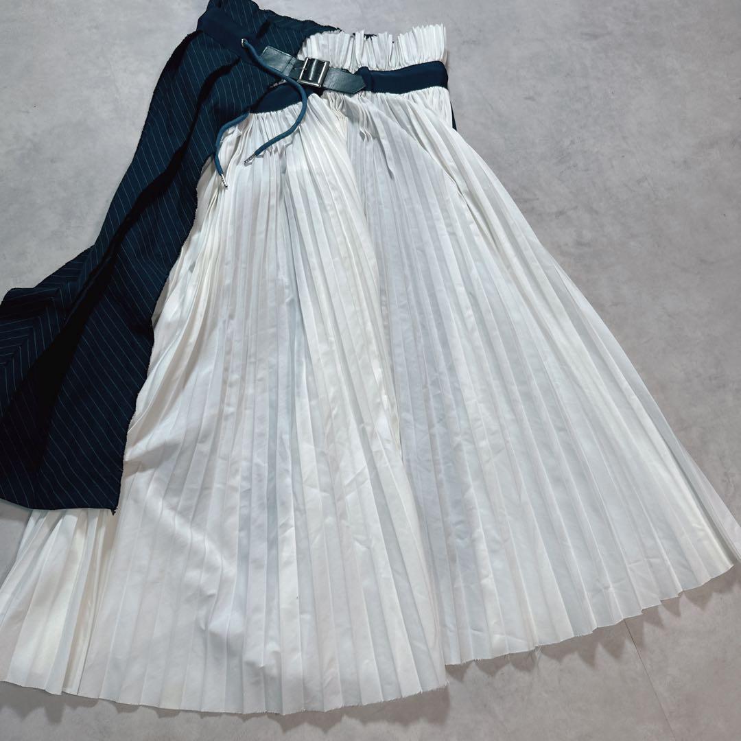 SACAI サカイ プリーツスカート 切り替え ラップスカート 巻き ベルト