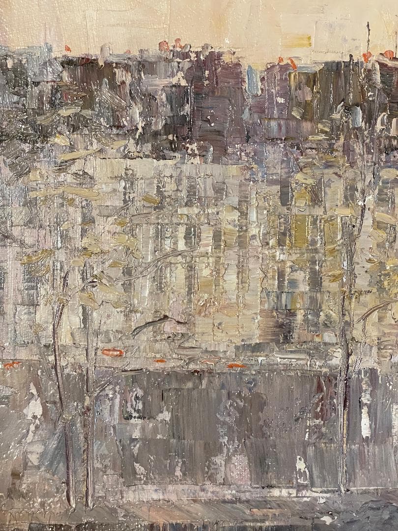 「真作」作者不明　風景画　油彩画　額装　サイン有り　F10号