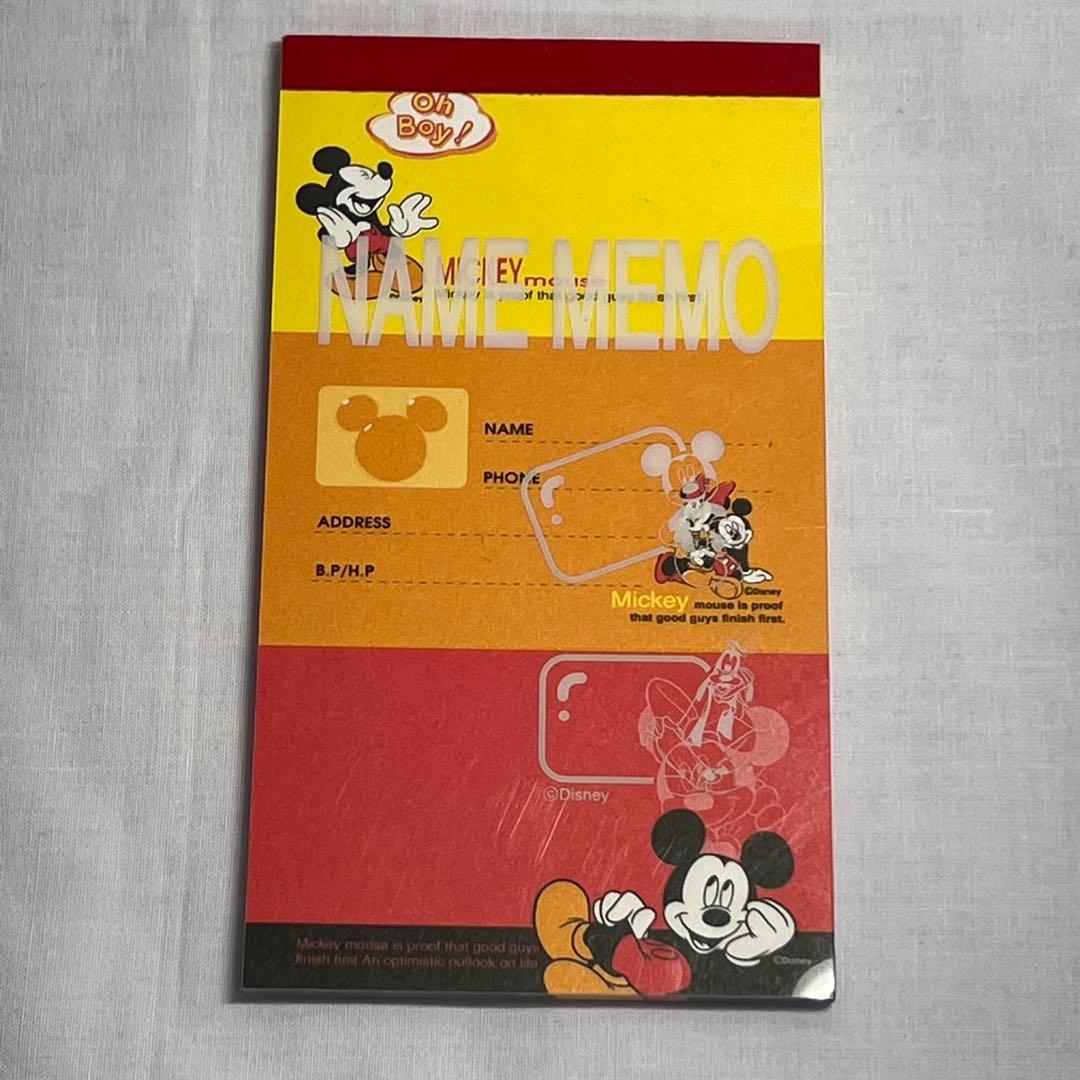 希少❤️ネームメモ　ミッキーマウス　メモ帳　平成レトロ　ディズニー