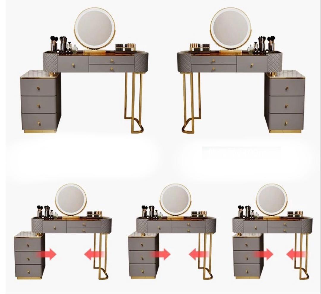 グレー　ドレッサー　おしゃれドレッサー 80cmドレッサー　椅子付き