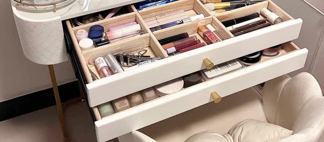 グレー　ドレッサー　おしゃれドレッサー 80cmドレッサー　椅子付き