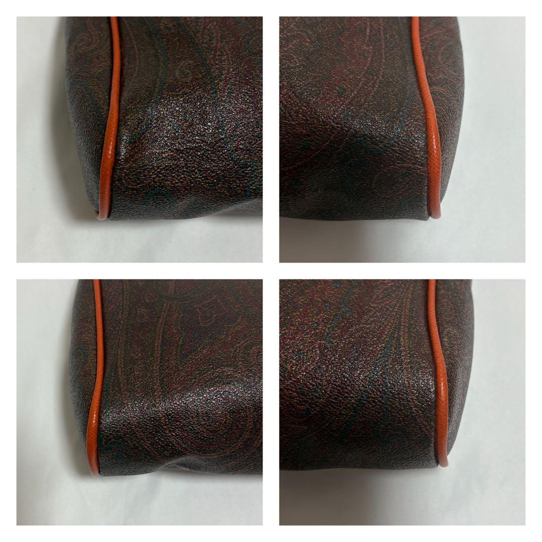 美品 エトロ ショルダーバッグ アクセサリーポーチ　ペイズリー柄 PVC レザー