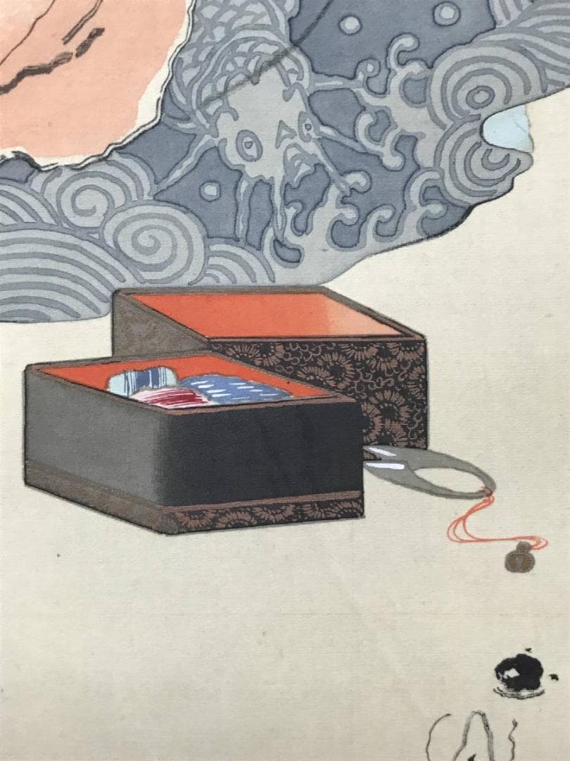 【真作】玉鳳/達磨美人図/ダルマ図/美人画/掛軸/名家伝来/AC-444