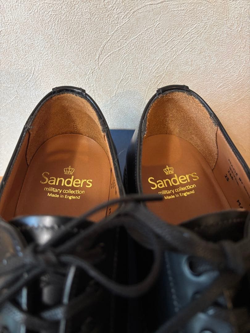 【極美品】サンダース 1128Bミリタリーダービーシューズ BLACK 7H