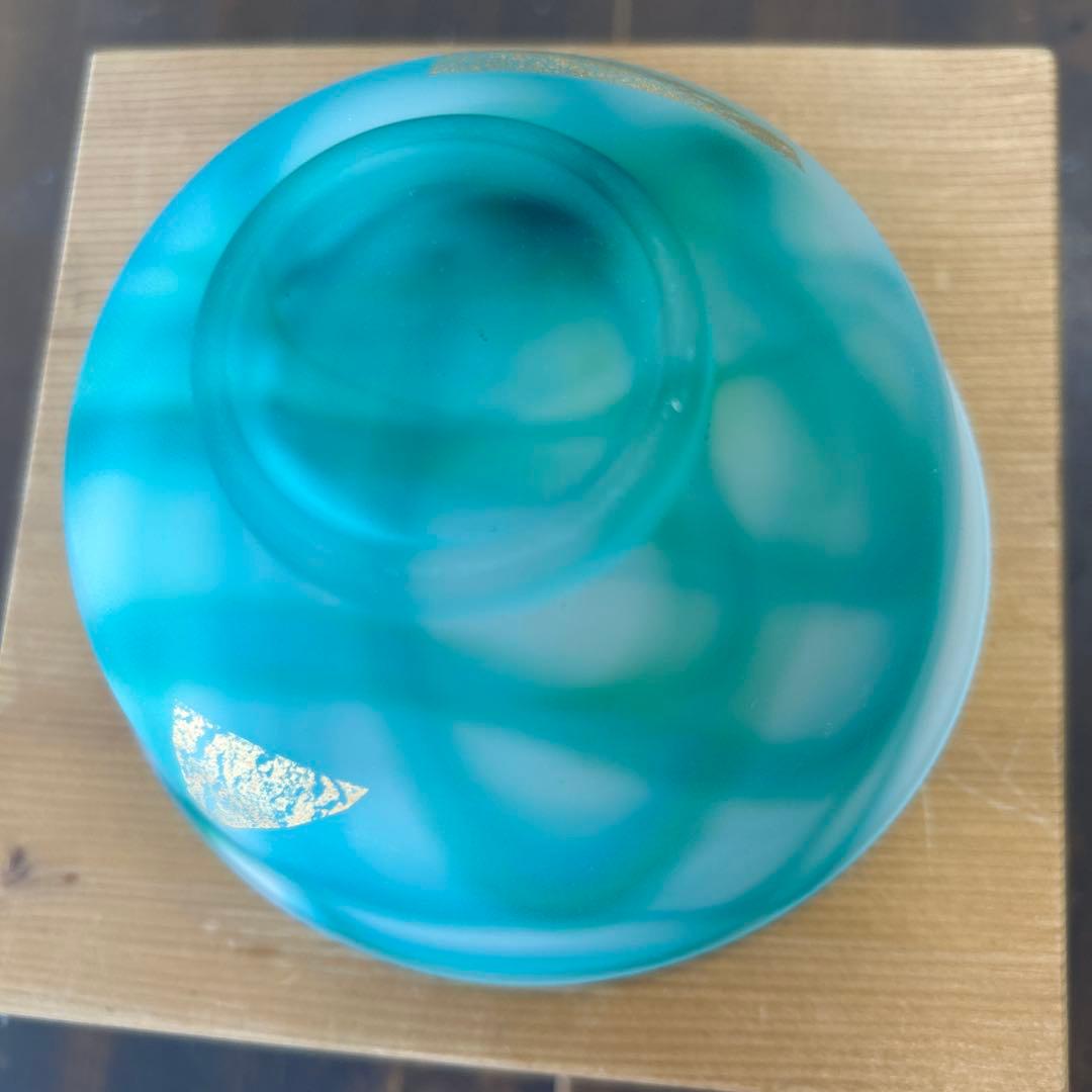 作家　ガラス作家　抹茶椀　茶道　金箔　マーブル模様　ヴァイオリン香合