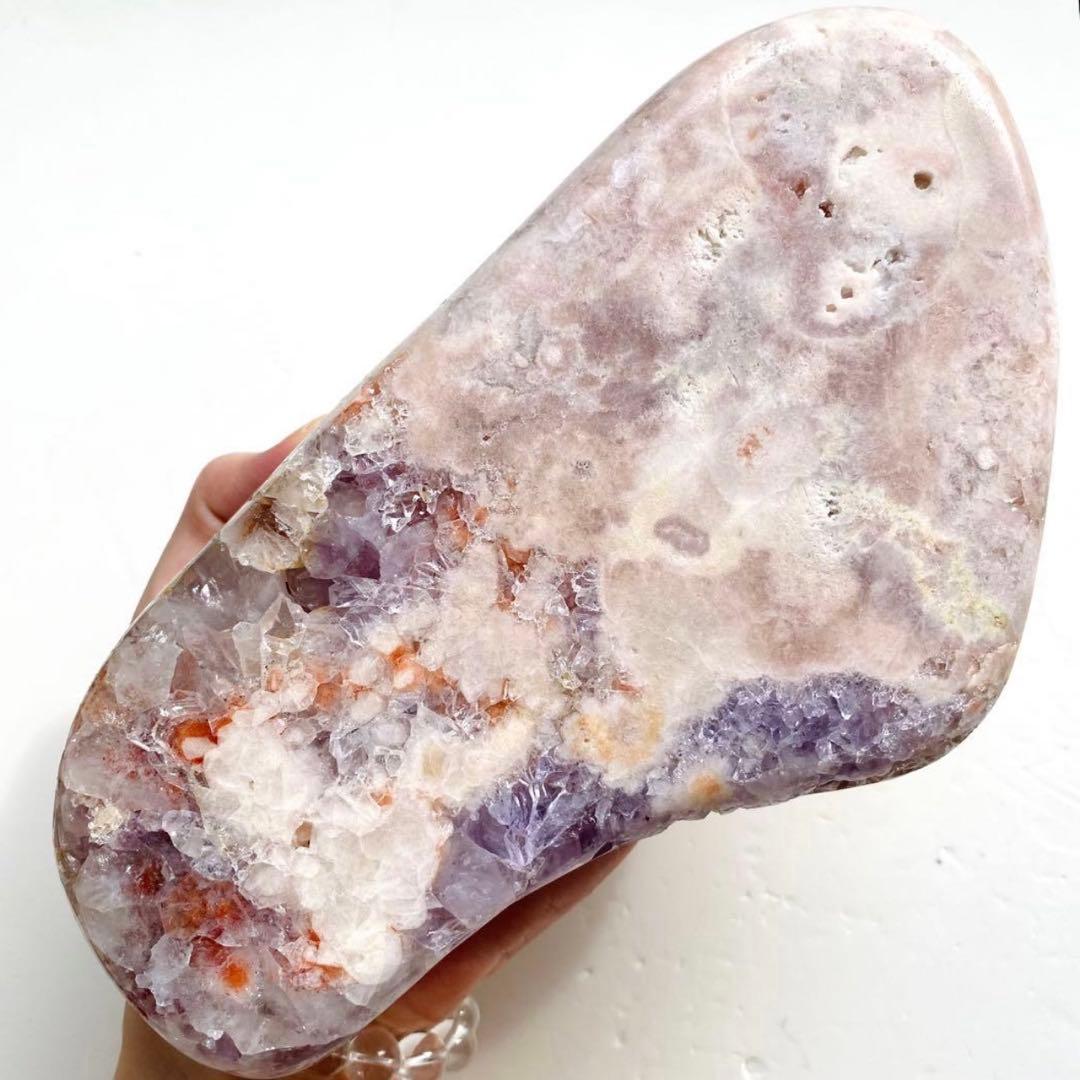【 特大 ピンクアメジスト キュート 原石 プレート 約1.1kg