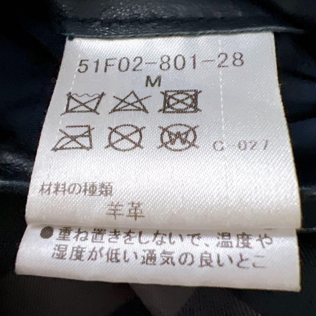 ブラックレーベルクレストブリッジ シングルライダース 羊革 チェック ネイビー