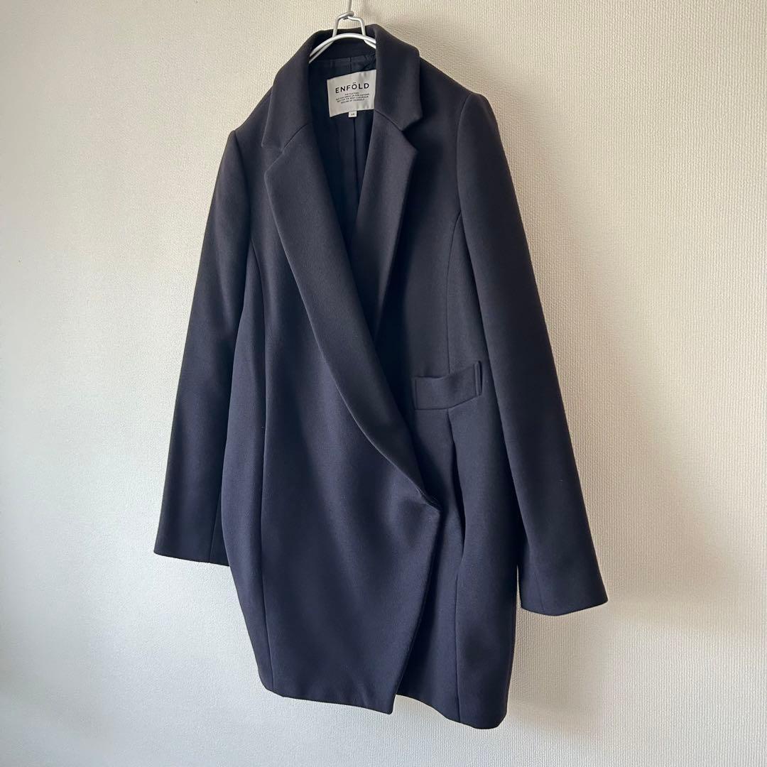 値下げ 美品 エンフォルド ENFOLD チェスターコート 38 ネイビー