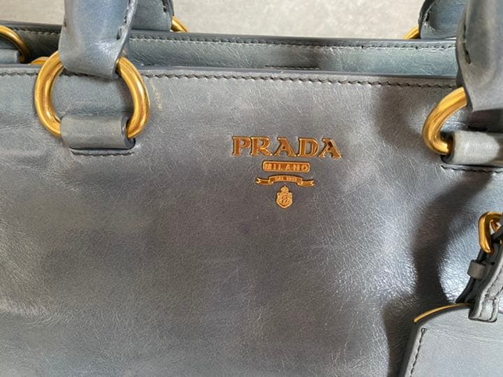 【売り切り価格】【ヴィンテージ】PRADA プラダ　トートバッグ　ブルー