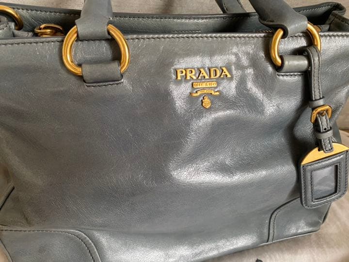 【売り切り価格】【ヴィンテージ】PRADA プラダ　トートバッグ　ブルー