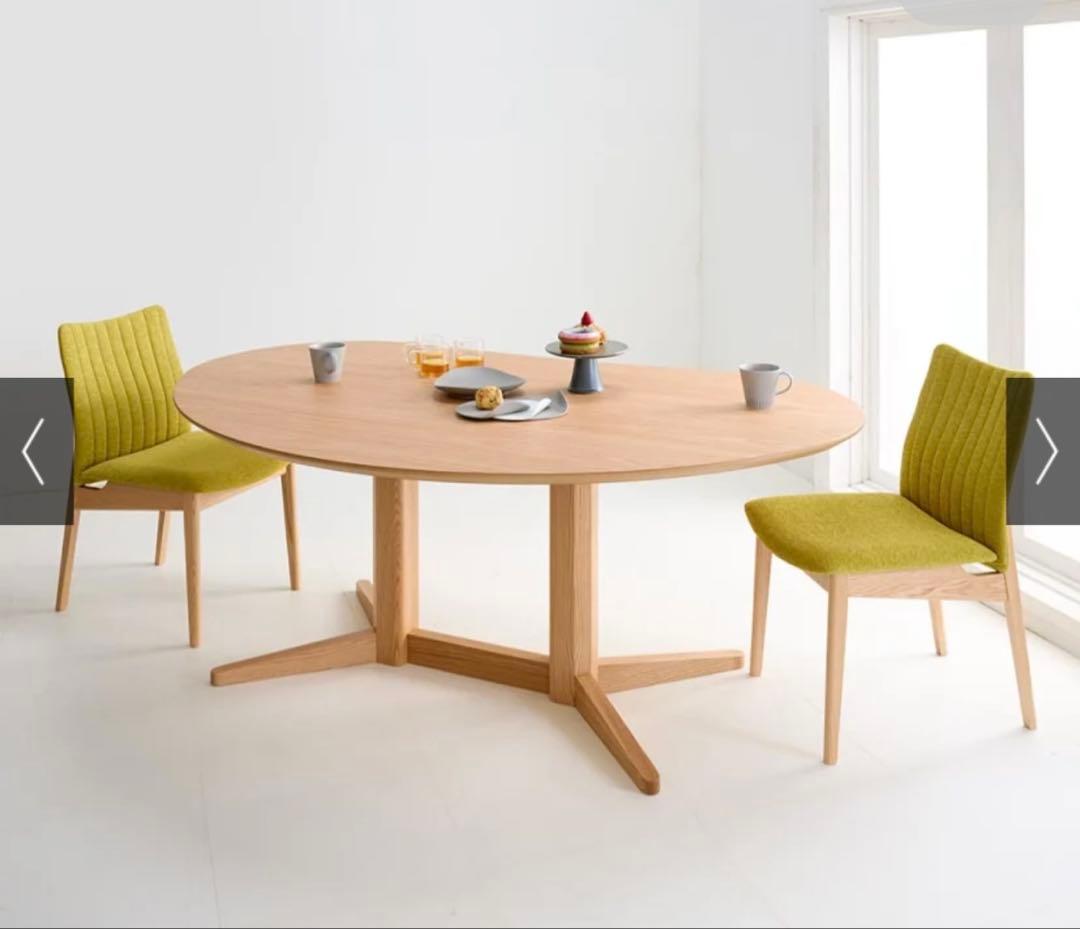 豆型テーブルは160cm ナチュラル