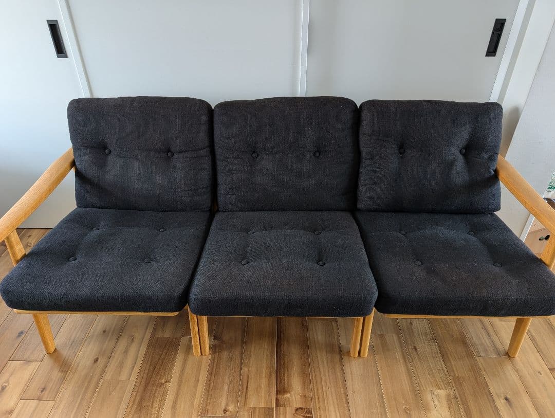 マルニ60 フレームチェア・オーク（ナチュラル）・3シーター・ファブリック