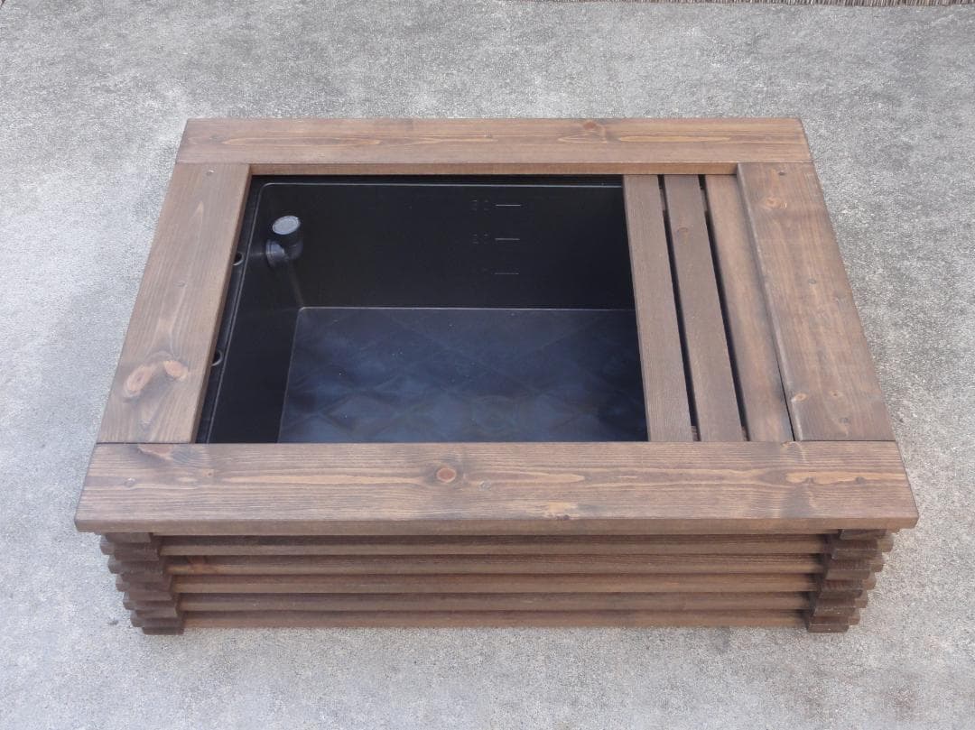 ビオトープ 40L トロ舟＆木枠セット（棚付き）メダカ・金魚飼育用