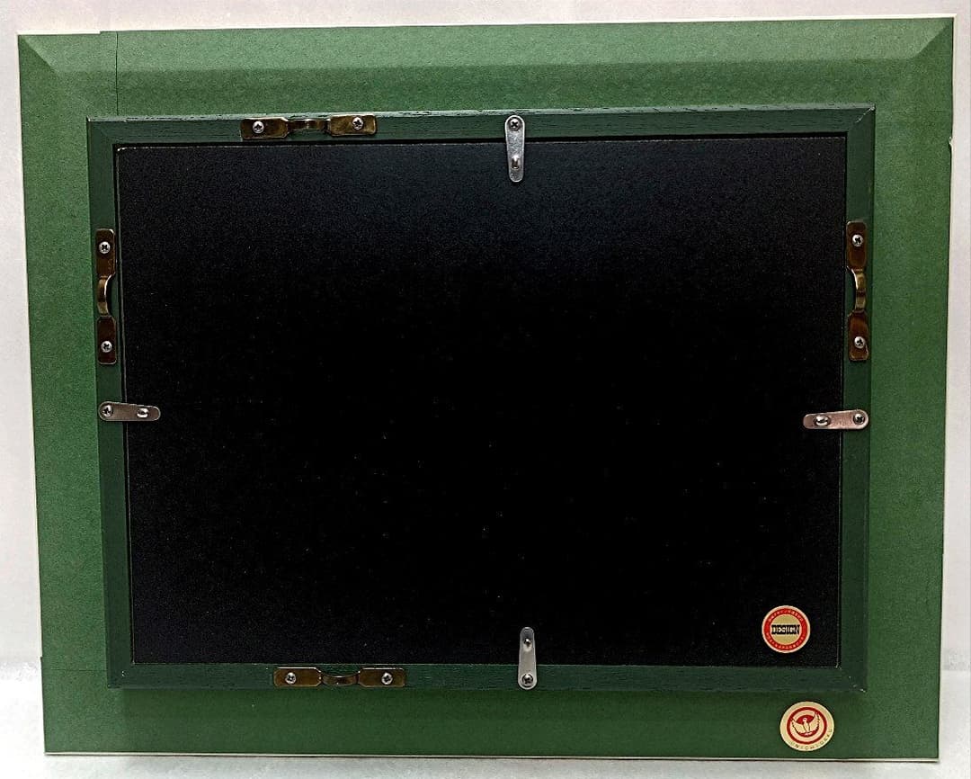 額装／ニチガク　油絵　直筆「夕暮れの漁港」サインあり