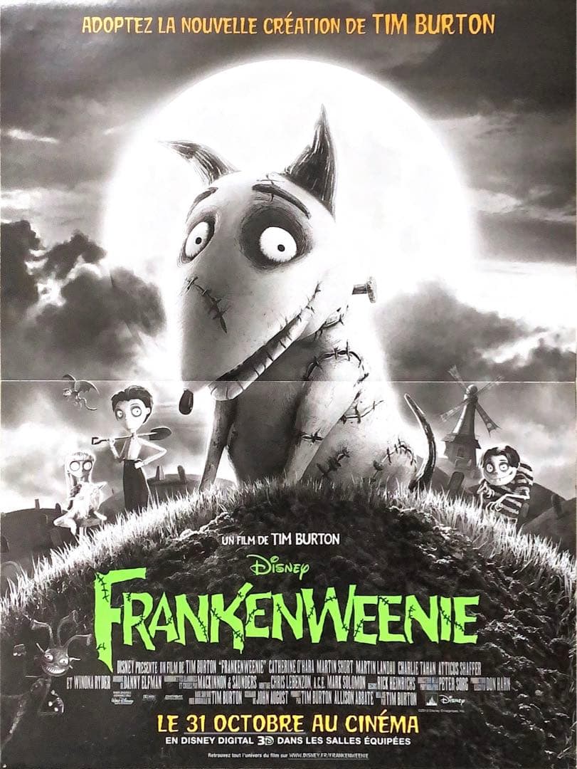 【１枚のみ】フランケンウィニー　フランス語版ポスター　ティム・バートン