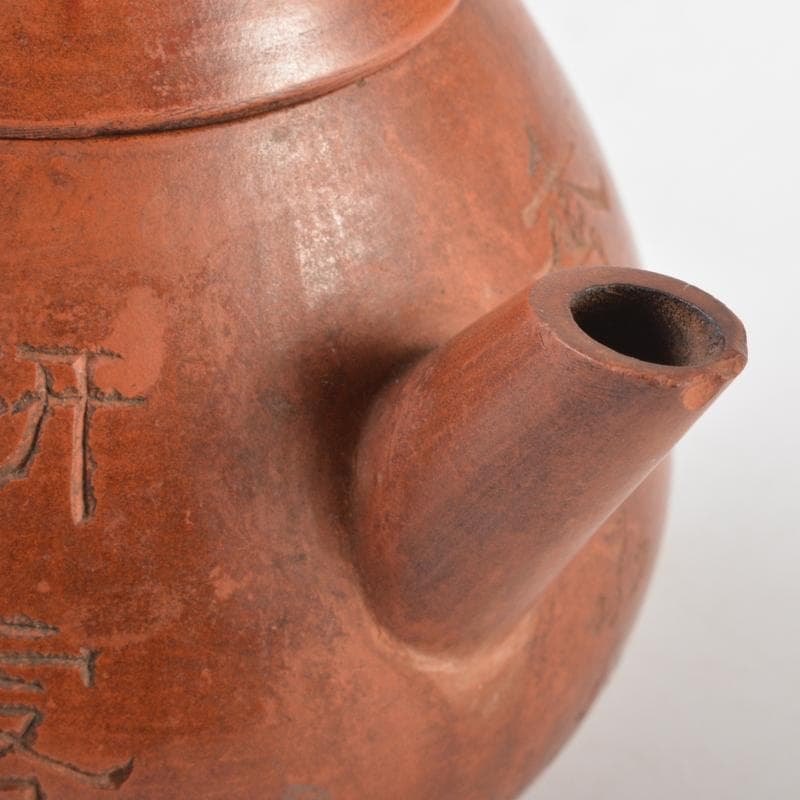 ドラ公式アカウント　紫砂　朱泥　漢詩文　急須　茶壷　在銘　M　R6034