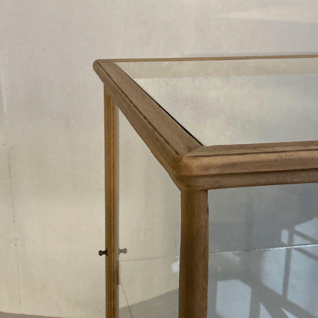 古い木製 ガラスケース 2段 ショーケース 展示ケース 店舗什器