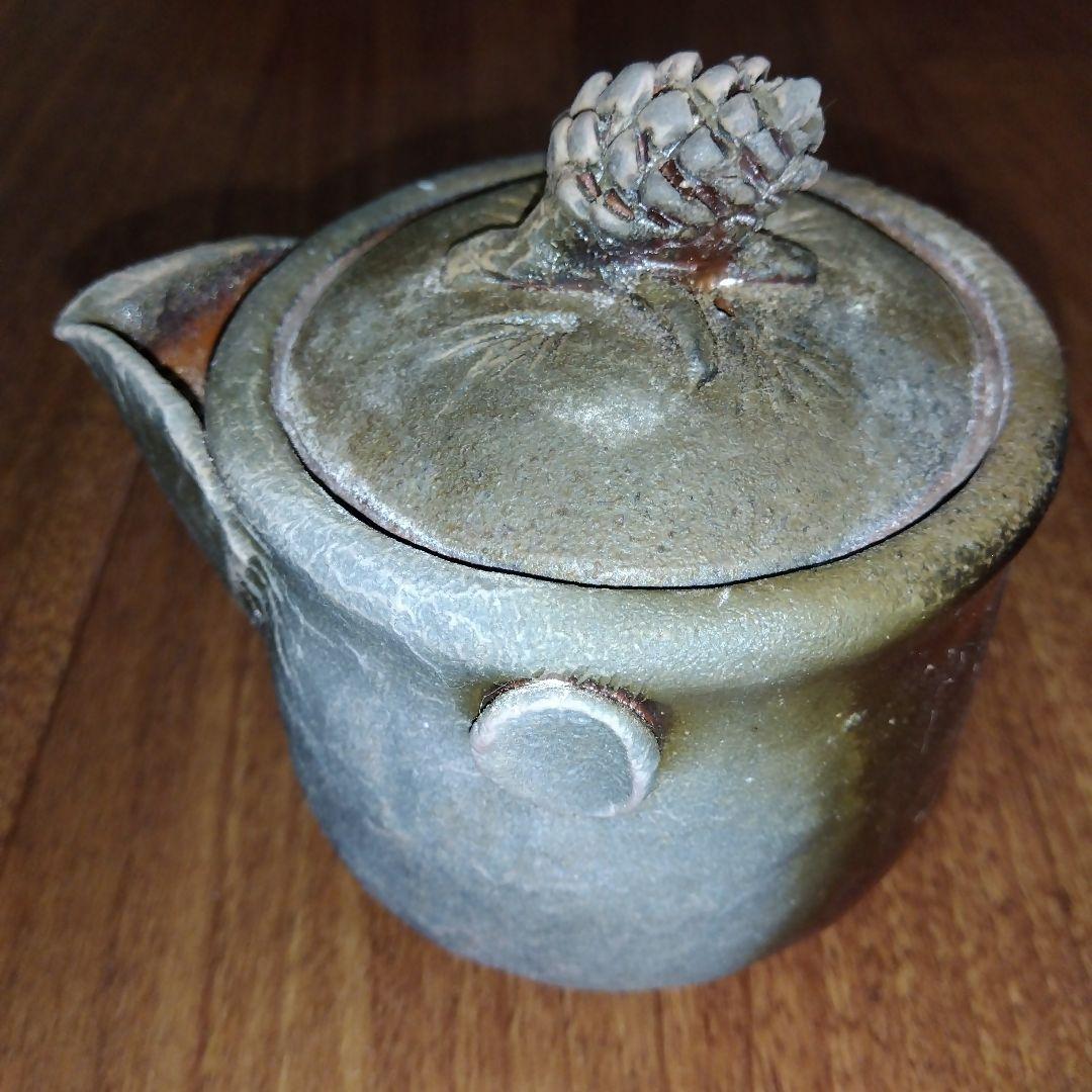 宝瓶 備前陶苑 陶器製 松の実 急須 木箱付き 共箱付き 松ぼっくり 備前焼