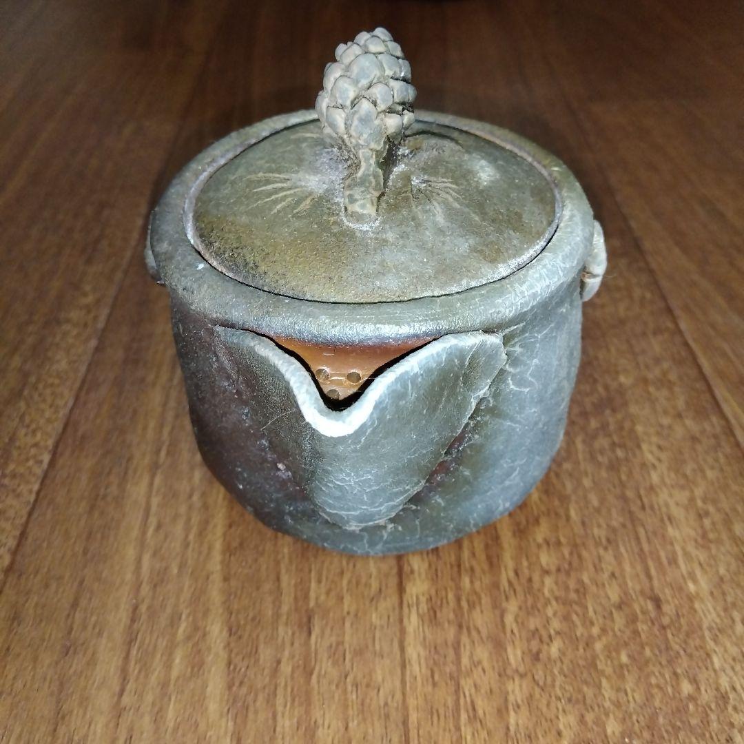 宝瓶 備前陶苑 陶器製 松の実 急須 木箱付き 共箱付き 松ぼっくり 備前焼