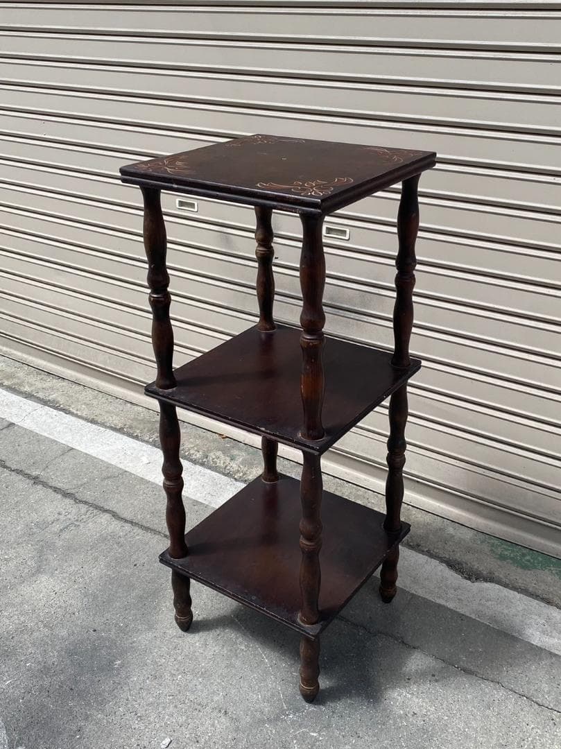 A444◆昭和レトロ サイドテーブル 飾り棚 花台