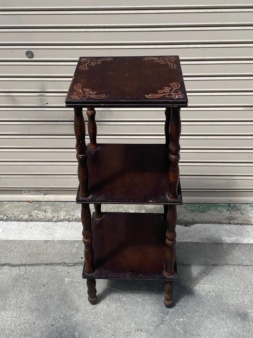 A444◆昭和レトロ サイドテーブル 飾り棚 花台