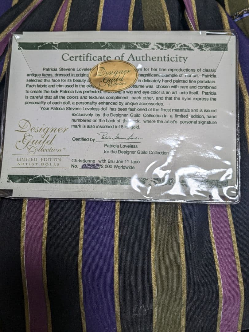 ブリュ　ビスクドール　 1997年製限定品 パトリシアスティーブンラブレス 人形