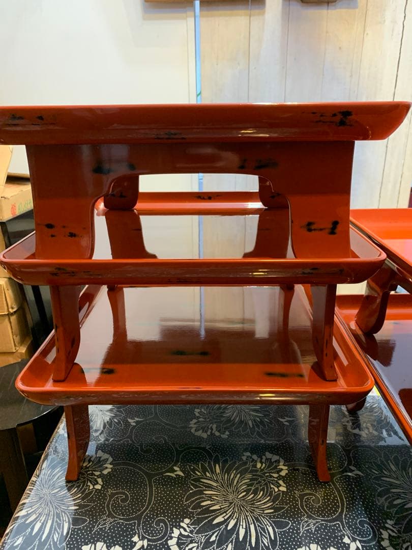 輪島塗　根来　御膳　足付膳　会席膳　５客　膳