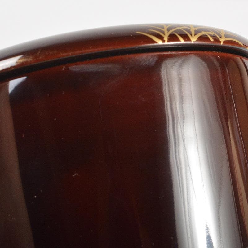 茶道具　塗師　千穂造　井伊大老好　撫子に鵜飼蒔絵　金林寺棗　共箱　V　R6487