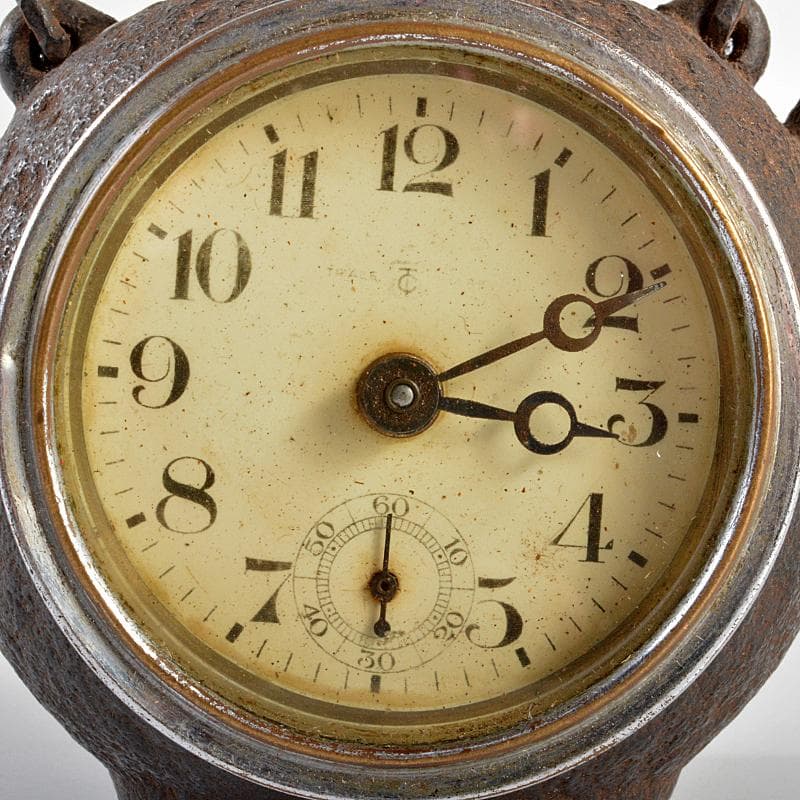 南部鉄器　山京銘　鉄瓶形小型置時計　ジャンク品　M　R5608