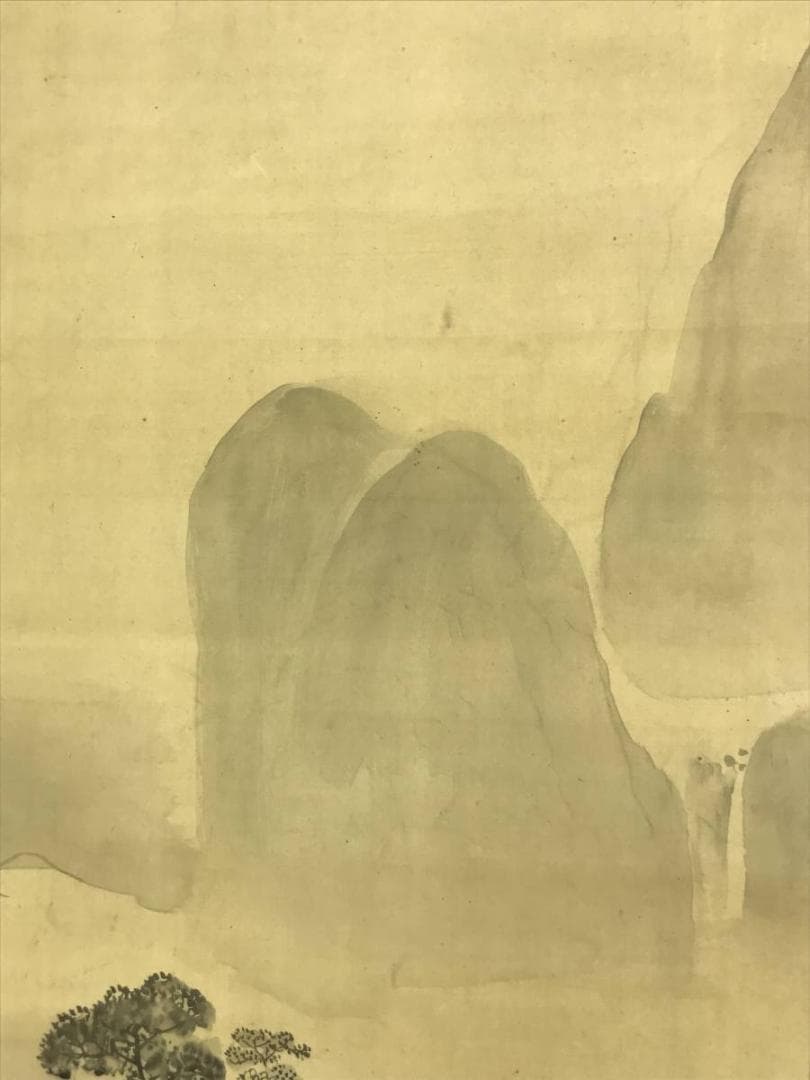 作者不詳/梅花山水図/山水図/春景山水図/掛軸☆宝船☆AD-453