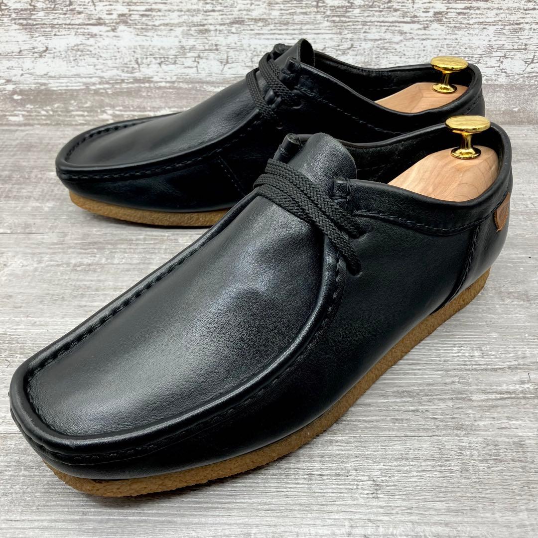 631【未使用級/極美品】Clarksワラビー 黒　レザー　UK7G（US8）