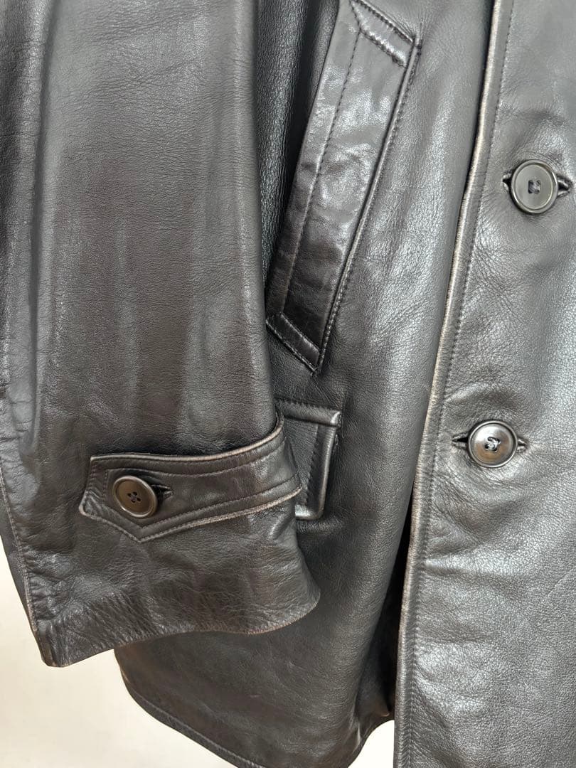 コルビジェジャケット　50〜60Sレザー ダブルブレスト　ユーロビンテージ　黒