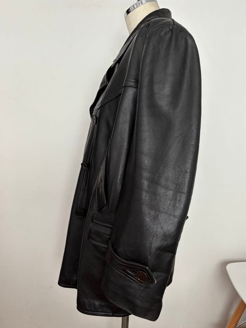 コルビジェジャケット　50〜60Sレザー ダブルブレスト　ユーロビンテージ　黒