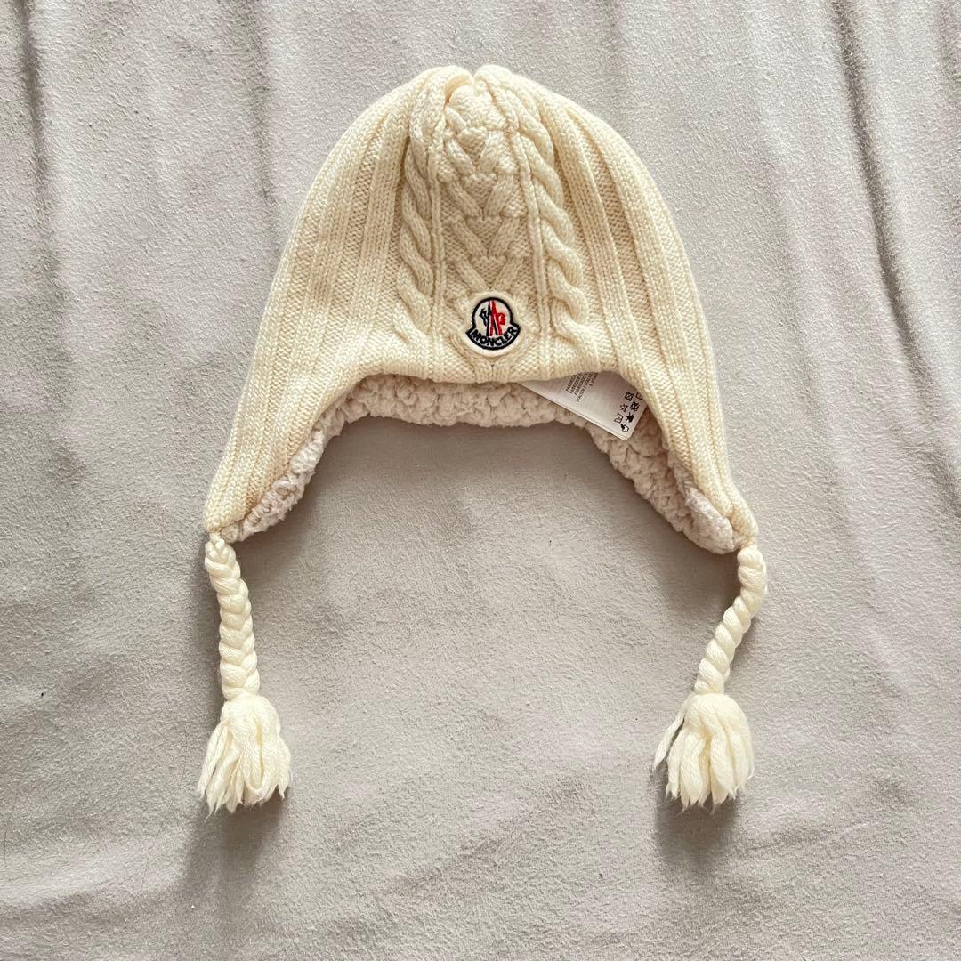 ベビー用　MONCLER ニット帽 ホワイト