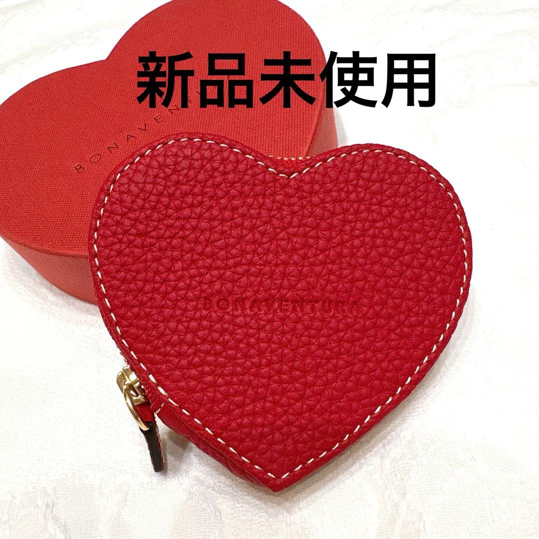 新品未使用◇BONAVENTURA　ハートケース　赤　シュリンクレザー