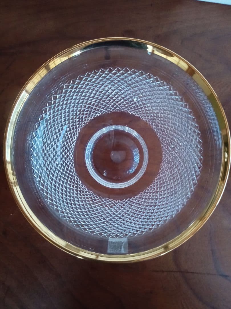 カガミクリスタル　江戸切子　蓋物　菓子器　キャンディポット　箱付き