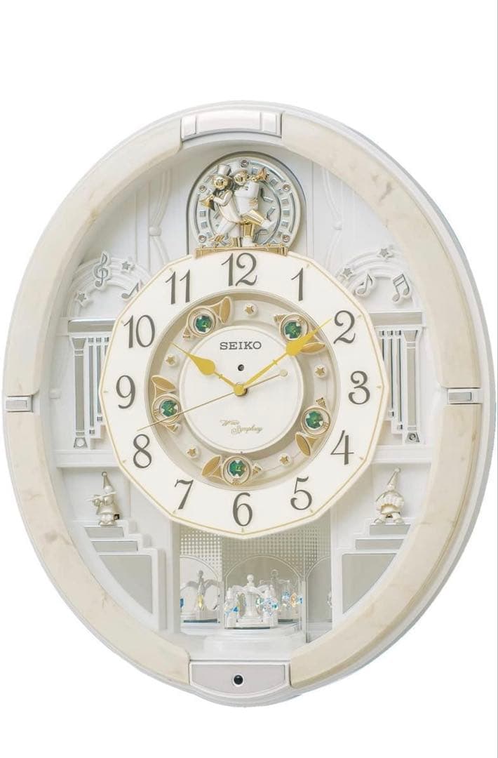 SEIKO 音楽機能付きオーバル掛時計 約39cm
