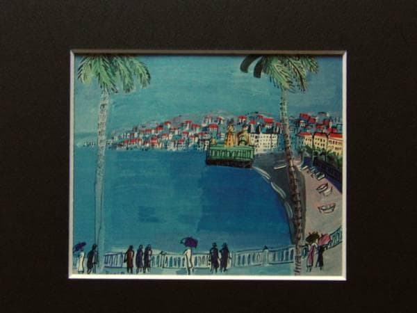ラウル デュフィ、ニースの海岸、希少画集画、新品額装付