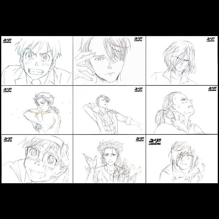 15点[ユーリ!!! on ICE]原画 ポストカード★勇利・ヴィクトル・ユリオ