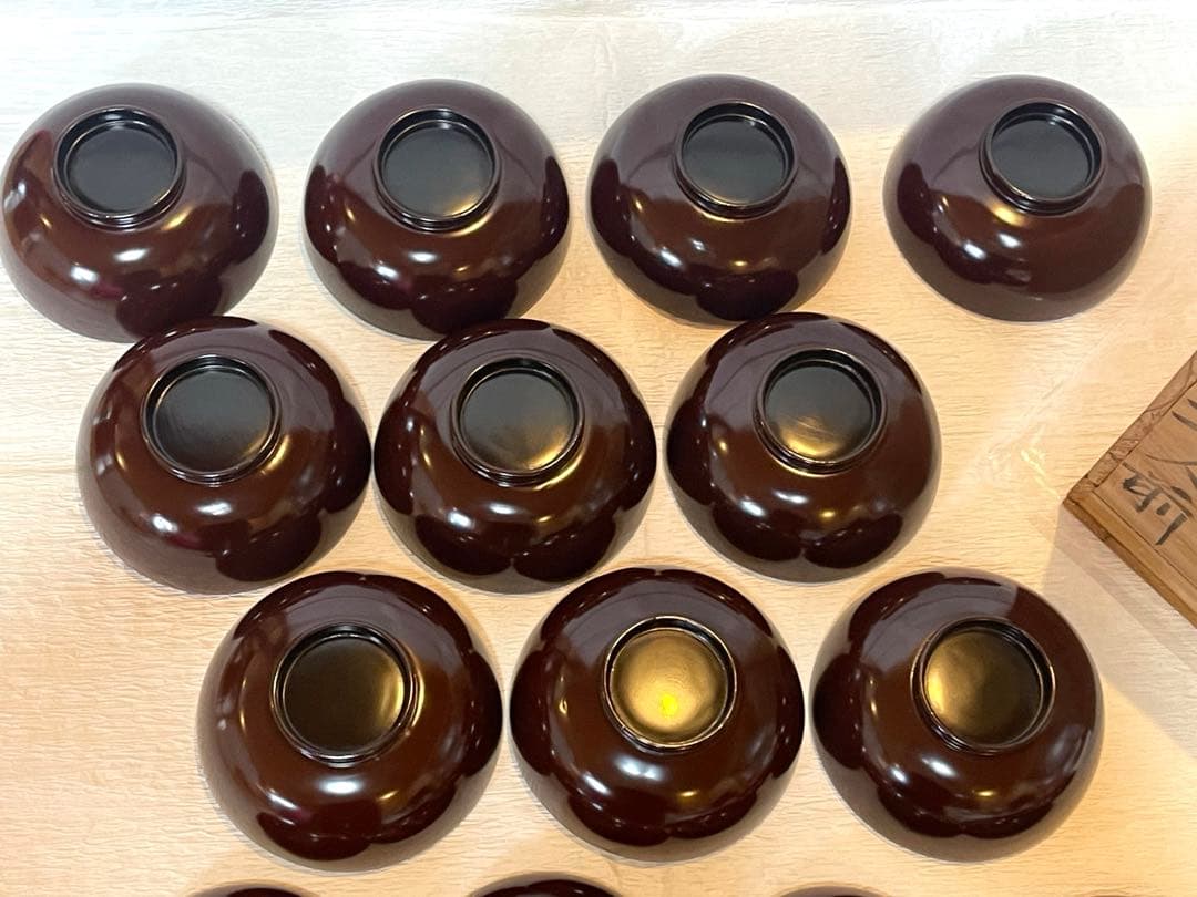 木製漆器　吸物椀　金蒔絵　骨董　時代物　アンティーク　10客① 149