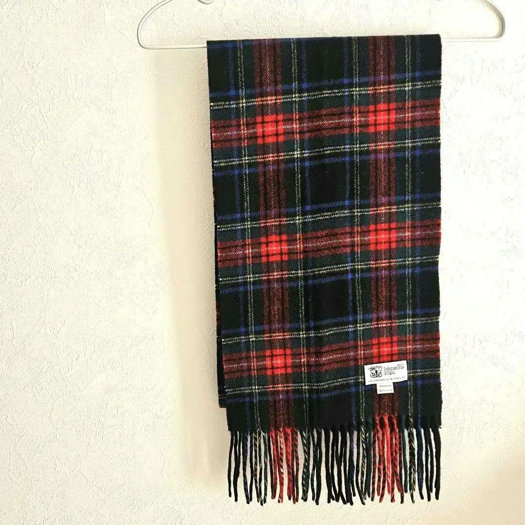 ジョンストンズ カシミヤ 100%マフラー チェック