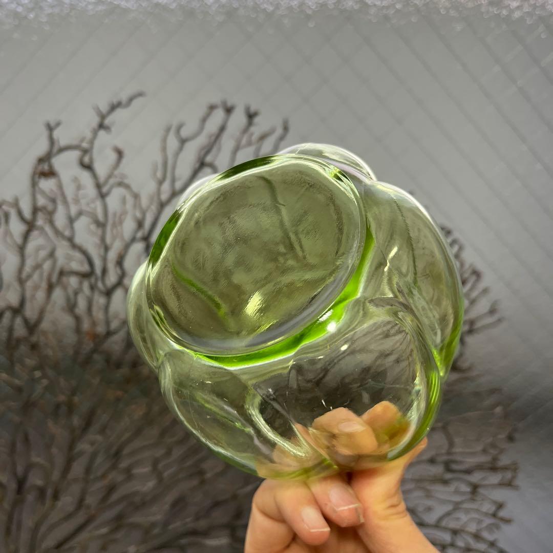 骨董　時代ガラス　希少　南京型　小振り　飴屋瓶　キャンディポット 小物入れ