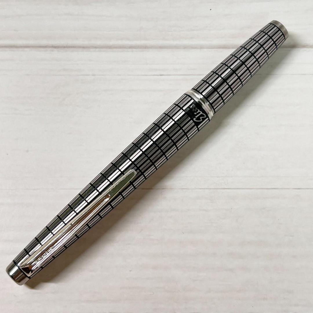 パイロット 万年筆 エリート シルバー格子 H675 18K F レア U128