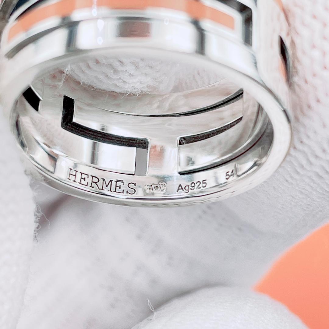 ◇エルメス◇新品仕上済 ムーヴ ムーブアッシュ リング オレンジ 13号 7.7