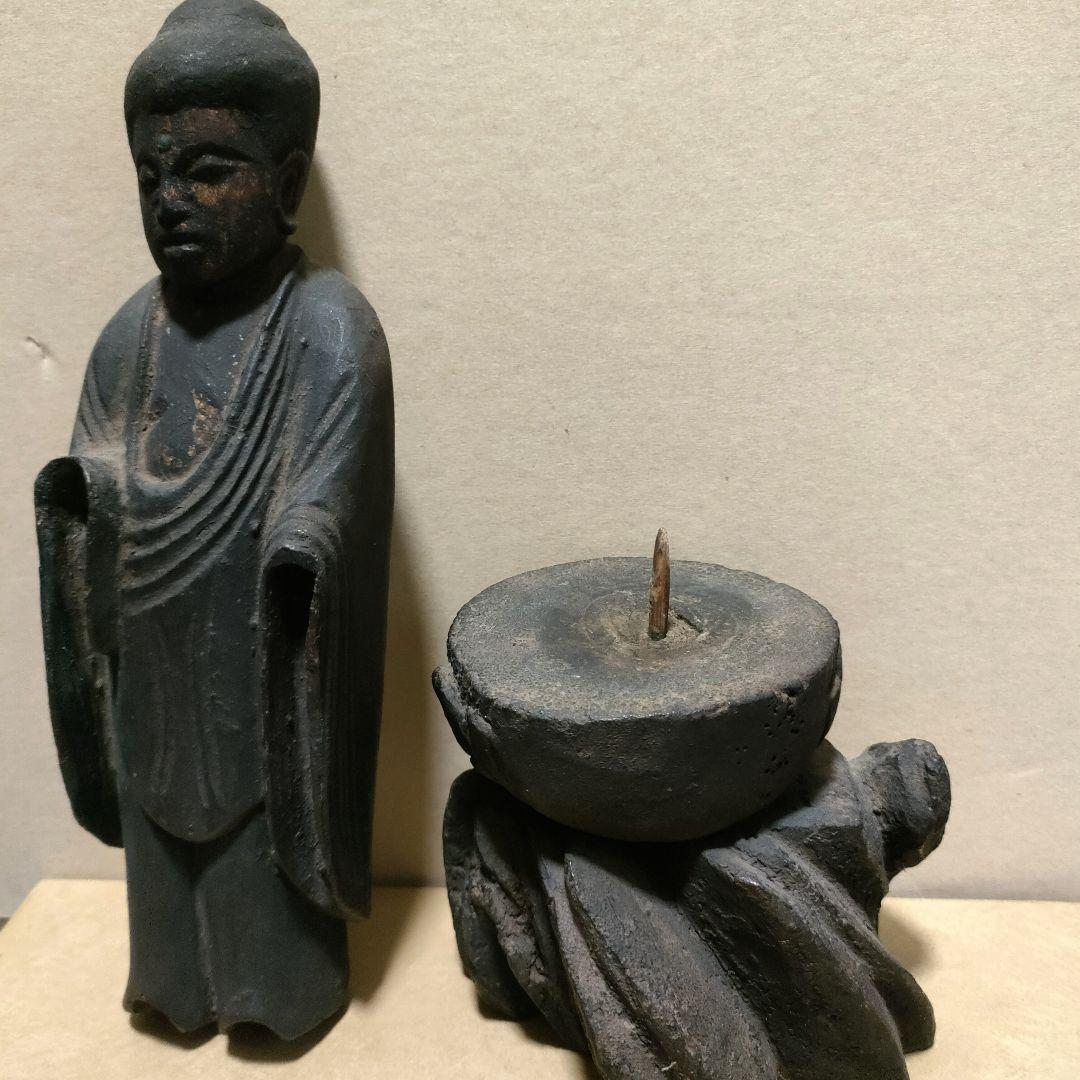 木彫如来像　時代物asianantique　祈り　癒し　骨董アンティーク　箱無し
